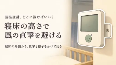 赤ちゃんの温湿度計はどこに置く？寝床の高さとエアコンの風を分ける選び方
