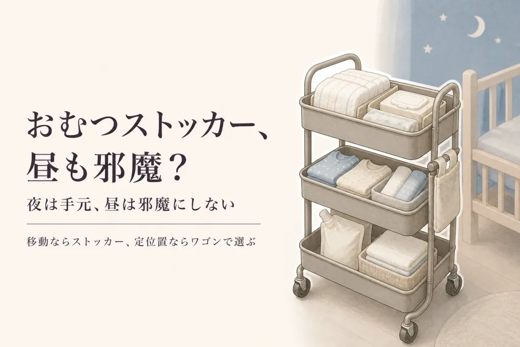 【ランキング】楽天のおむつストッカーとベビーワゴンをレビュー数順で比較｜ベッド脇の定位置と昼の片付けやすさ